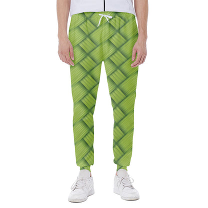 Green Bamboo Print Scuba Joggers