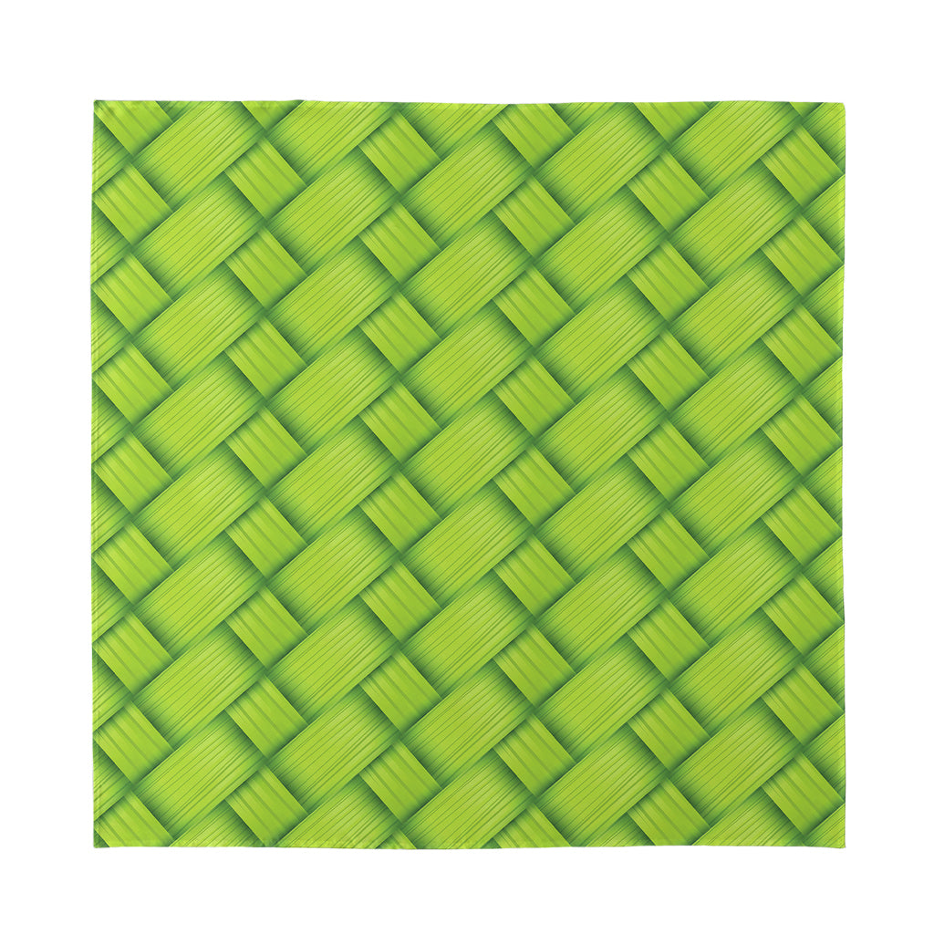 Green Bamboo Print Silk Bandana