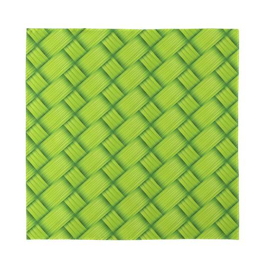 Green Bamboo Print Silk Bandana