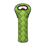 Green Bamboo Print Single Neoprene Wine Tote