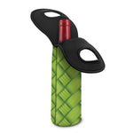 Green Bamboo Print Single Neoprene Wine Tote