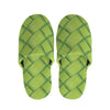 Green Bamboo Print Slippers