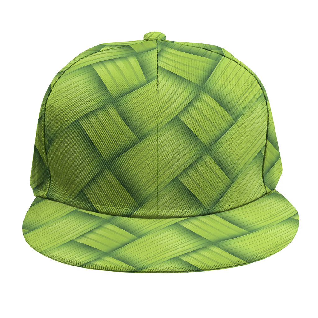 Green Bamboo Print Snapback Cap