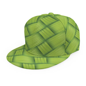 Green Bamboo Print Snapback Cap