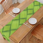 Green Bamboo Print Table Runner