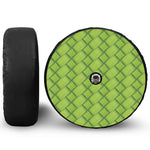 Green Bamboo Print Tire Cover With Camera Hole