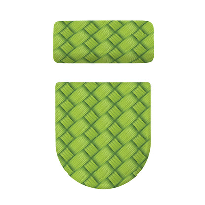 Green Bamboo Print Toilet Lid And Tank Cover Set