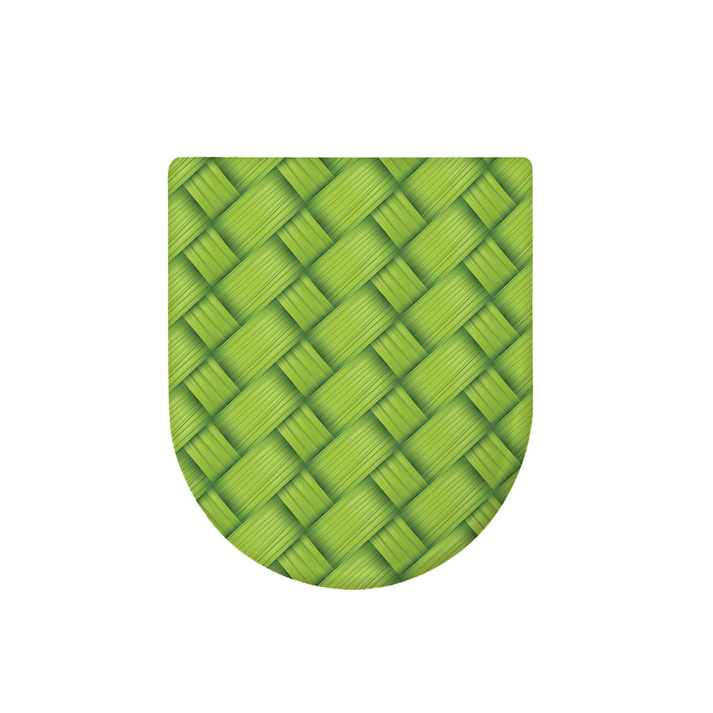Green Bamboo Print Toilet Lid Cover