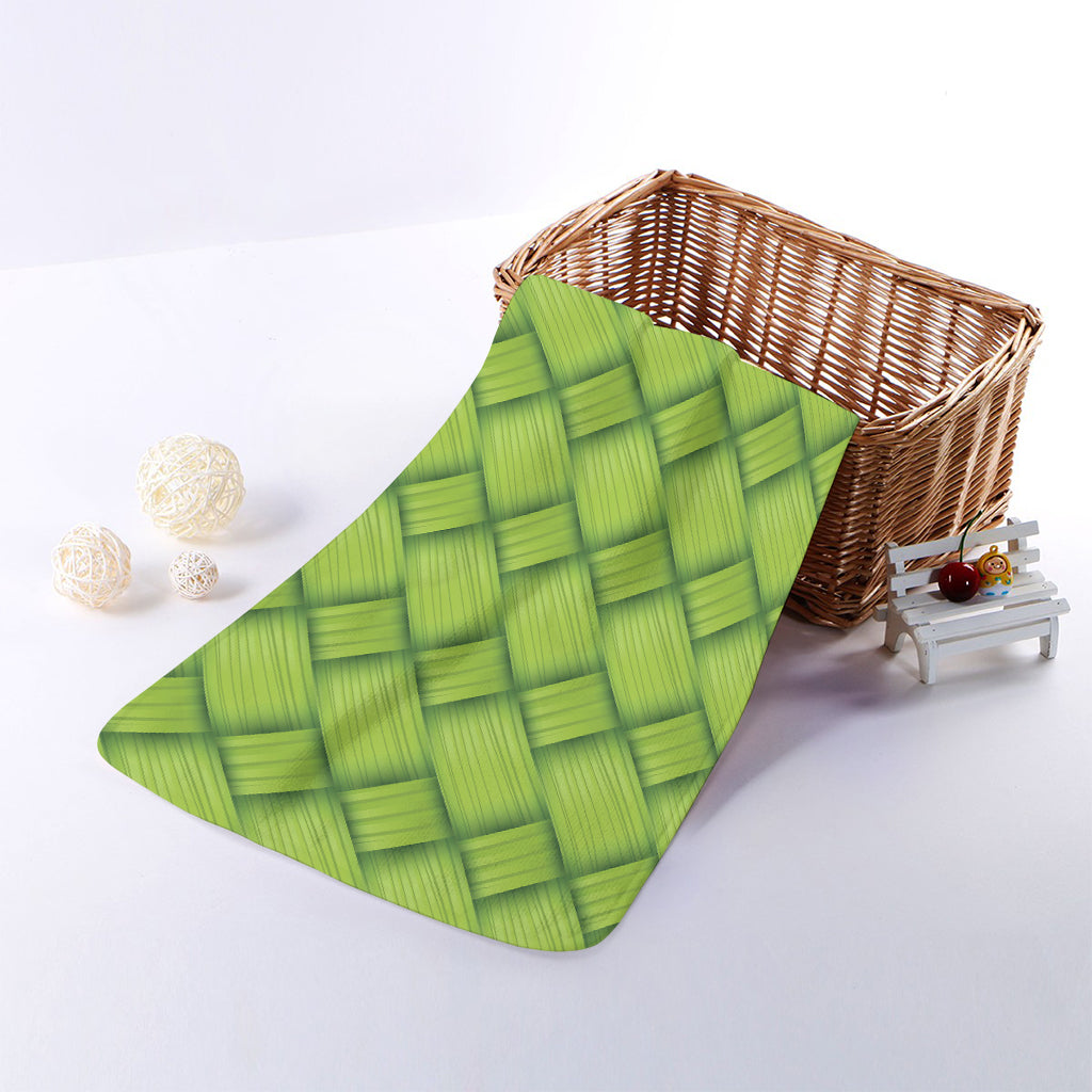 Green Bamboo Print Towel