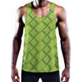 Green Bamboo Print Men's Workout Tank Top