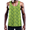 Green Bamboo Print Training Tank Top