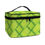 Green Bamboo Print Travel Makeup Bag