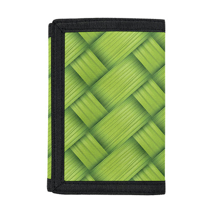 Green Bamboo Print Trifold Wallet