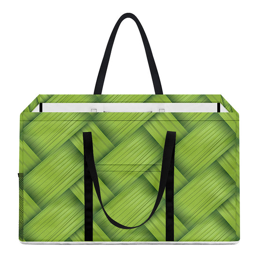 Green Bamboo Print Utility Tote Bag