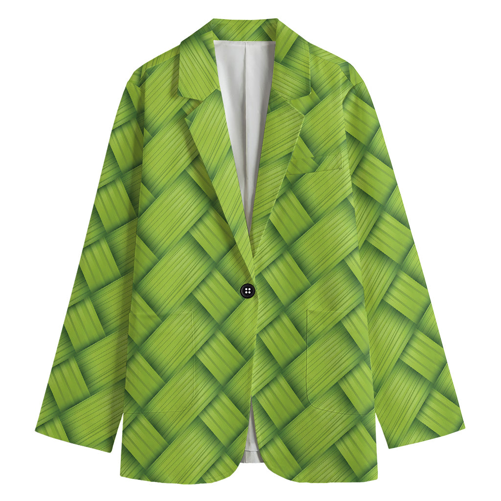 Green Bamboo Print Women's Blazer