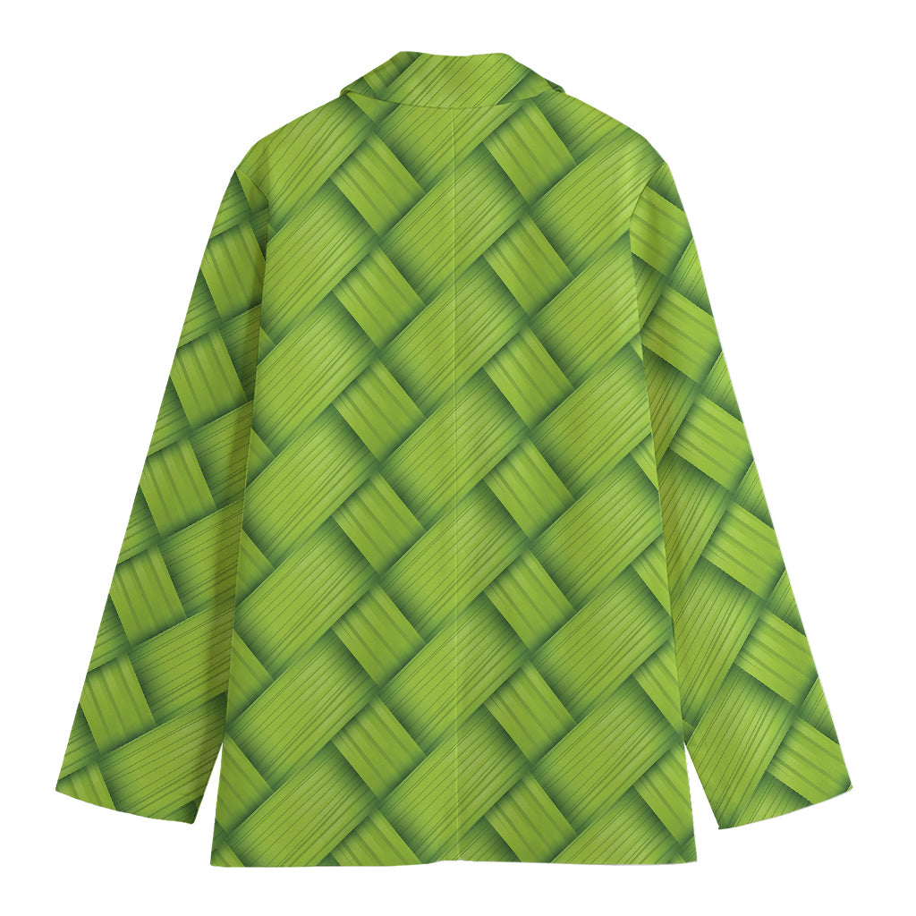 Green Bamboo Print Women's Blazer