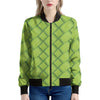 Green Bamboo Print Women's Bomber Jacket