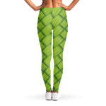 Green Bamboo Print Women's Leggings