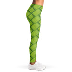 Green Bamboo Print Women's Leggings