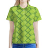 Green Bamboo Print Women's Polo Shirt