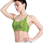 Green Bamboo Print Women's Sports Bra