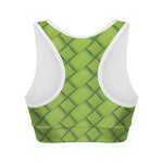 Green Bamboo Print Women's Sports Bra