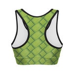 Green Bamboo Print Women's Sports Bra