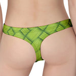 Green Bamboo Print Women's Thong