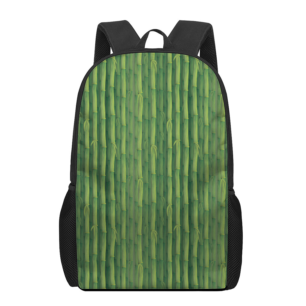 Green Bamboo Tree Pattern Print 17 Inch Backpack