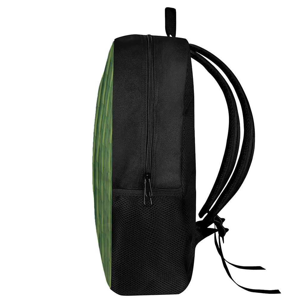 Green Bamboo Tree Pattern Print 17 Inch Backpack