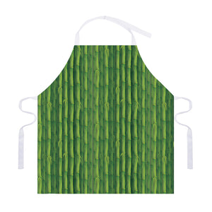 Green Bamboo Tree Pattern Print Adjustable Apron