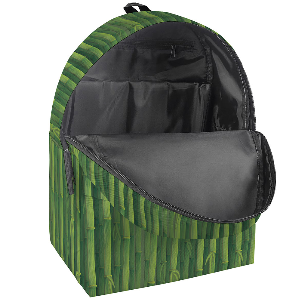 Green Bamboo Tree Pattern Print Backpack