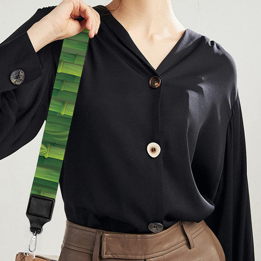 Green Bamboo Tree Pattern Print Bag Strap