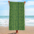 Green Bamboo Tree Pattern Print Beach Towel