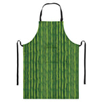 Green Bamboo Tree Pattern Print Bib Apron With Pocket