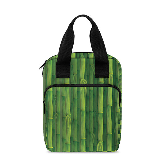 Green Bamboo Tree Pattern Print Bible Tote Bag