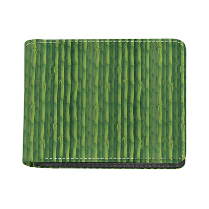 Green Bamboo Tree Pattern Print Bifold Wallet