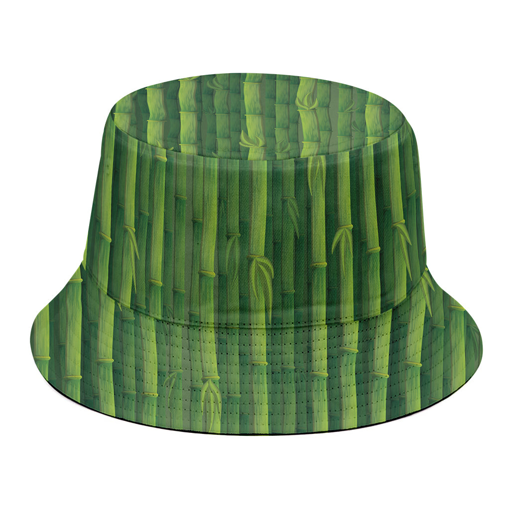 Green Bamboo Tree Pattern Print Bucket Hat