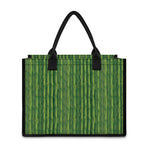 Green Bamboo Tree Pattern Print Canvas Tote Bag