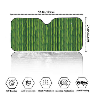 Green Bamboo Tree Pattern Print Car Windshield Sun Shade