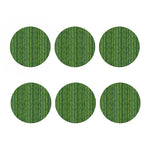 Green Bamboo Tree Pattern Print Coaster Set