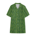 Green Bamboo Tree Pattern Print Cotton Hawaiian Shirt