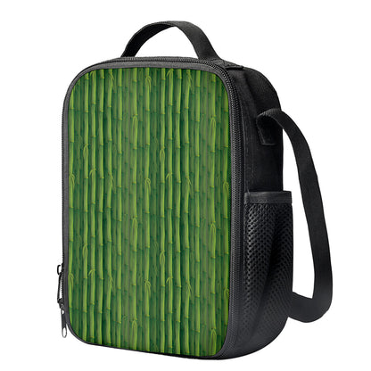Green Bamboo Tree Pattern Print Crossbody Lunch Bag