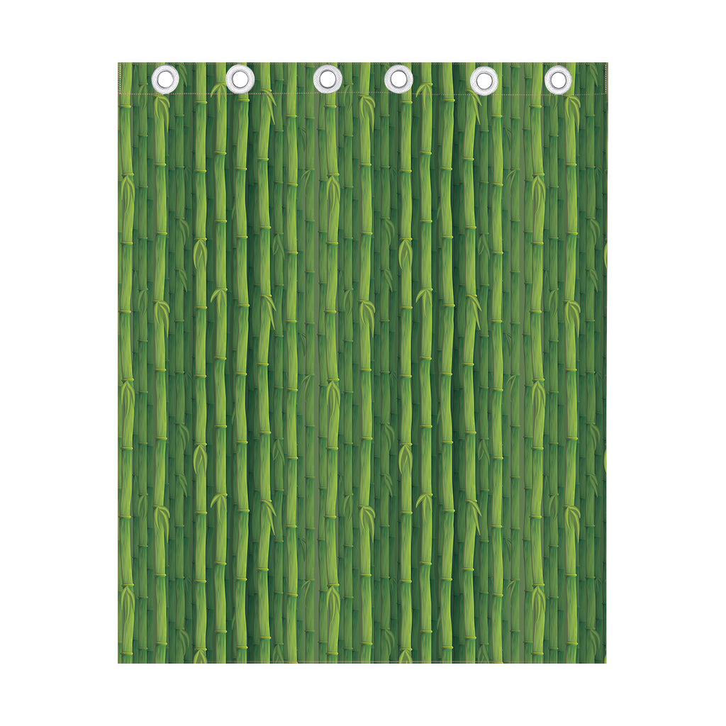 Green Bamboo Tree Pattern Print Curtain