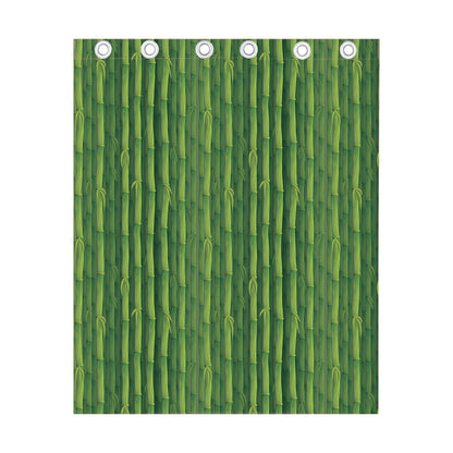 Green Bamboo Tree Pattern Print Curtain