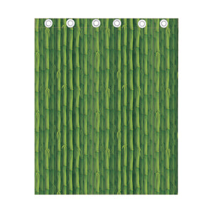 Green Bamboo Tree Pattern Print Curtain