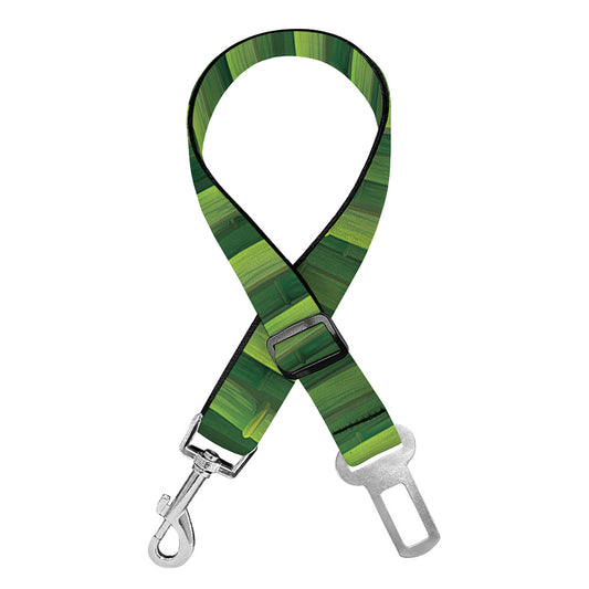 Green Bamboo Tree Pattern Print Dog Seat Belt