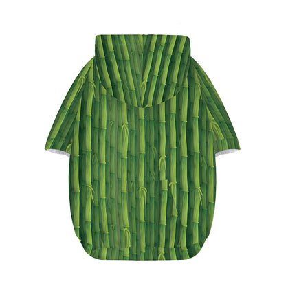 Green Bamboo Tree Pattern Print Dog Zip Up Hoodie
