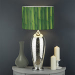 Green Bamboo Tree Pattern Print Drum Lamp Shade