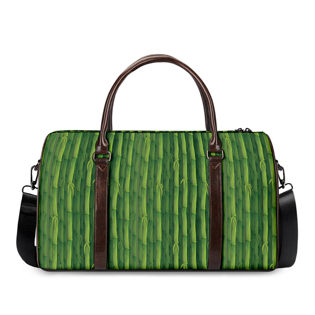Green Bamboo Tree Pattern Print Duffle Bag